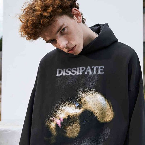 

men's hoodies & sweatshirts hooded hoodie hoodie, sandy cotton jacket with face print harajuku, hip hop sweatshirt, streetwear, winter,, Black