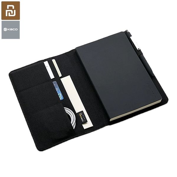 Youpin Kaco Paper Notebook PU кожаная крышка многослойного хранения дизайн A5 Размер Equip с гелевой ручкой для бизнес-школы подарок 210611