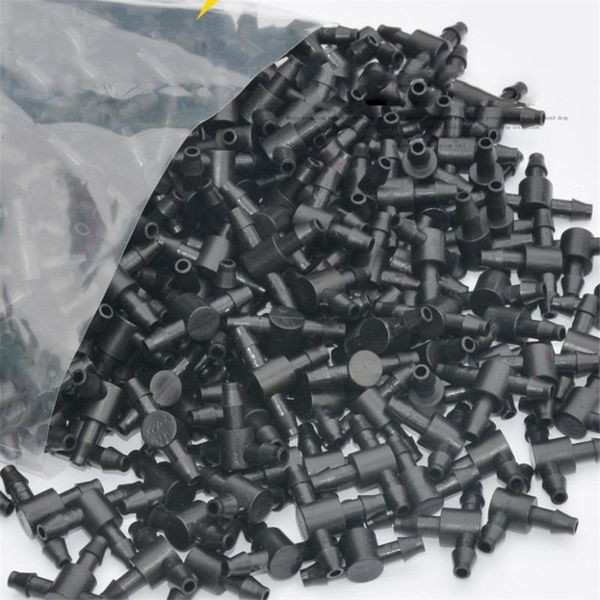 

50pcs sprinkler irrigation 1/4 inch barb tee water hose connectors pipe hose fitting joiner drip system for 4mm/7mm