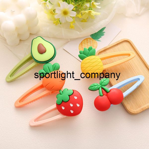 

girls fruit hair accessories hair clip fruit barrette snap bobby pins dripping hairpin cute headdress kids hairclips, Slivery;white
