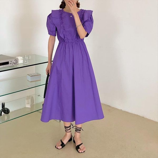 

korean party black ruffled women dresses stitching solid halter lace up puff sleeve elegant summer dress vetidos, Black;gray