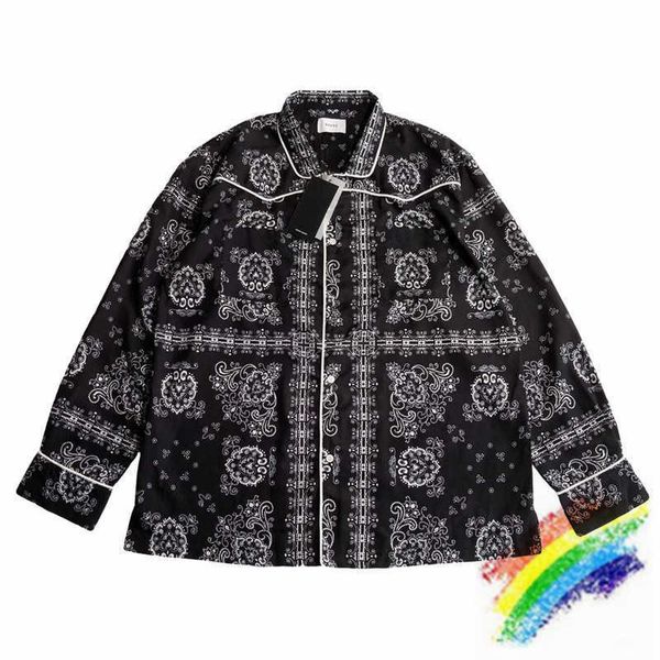 

men's t-shirts t shirts fw shirt men women 1:1 high-quality cashew flower buttoned long sleeve tees rhude s ieq9, White;black