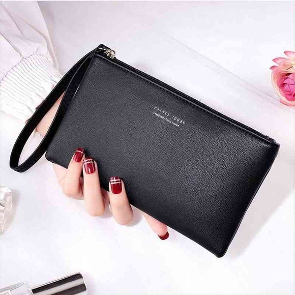 

wristband wallets brand leather women long zipper coin purses clutch wallet female money card holder ladies handbag, Red;black