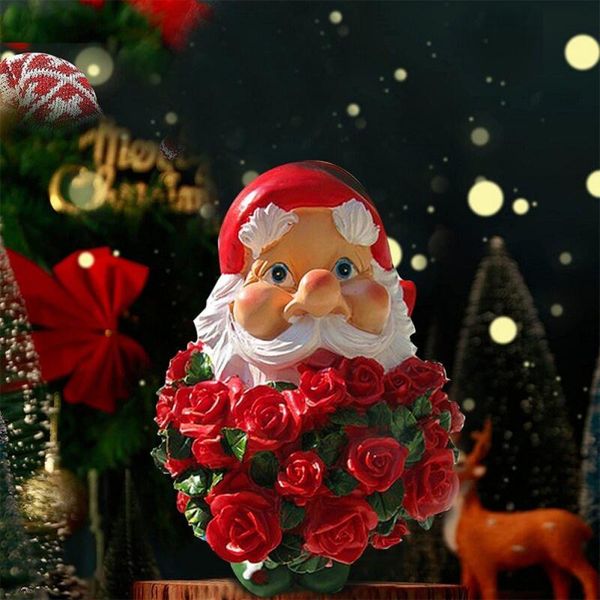 

decorative objects & figurines 1pc home decor props christmas garden gnome with a bunch red roses anti-fade table ornament for dwarf sculptu