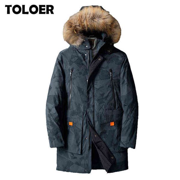 

8xl men 2021 winter down jackets mens new casual long thick white duck down coats male warm hooded pockets outwear parkas jacket y1103, Black