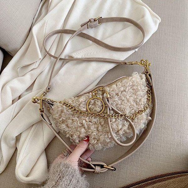 

waist bags women's bag fashion solid color plush multifunction designer fanny pack female pu leather crossbody belt