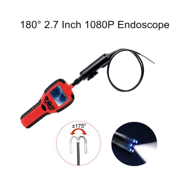 

cameras 6mm industrial endoscope hd 2.7inch screen ip67 waterproof inspection camera with 6 led lights borescope snake shaped cam