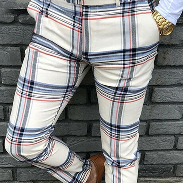 

2021 new men jogger business fashion sports gym plaid zip workout hip hop track broek high waist long, Black
