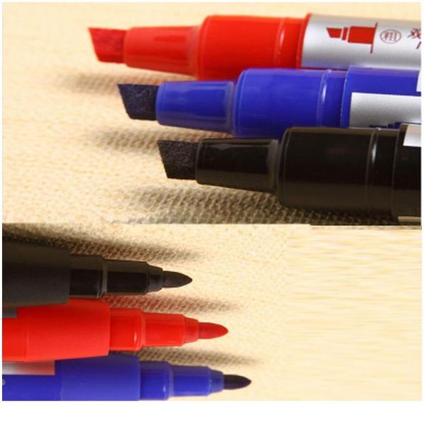 

black red blue drawing markers pen oily twin brush pen art supplies permanent paint marker student stationery office qylbne