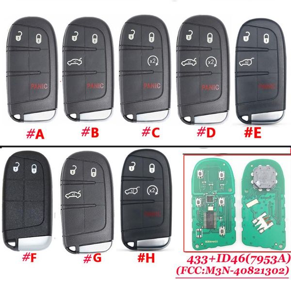 

alarm systems xnrkey 2/3/4/5btn 433mhz id46 chip remote car key fob for dodge/ c-hrysler/ jeep grand cherokee m3n-40821302