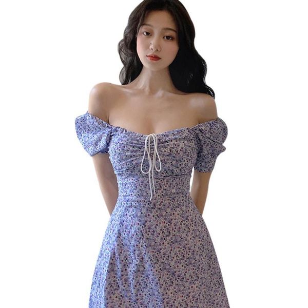 

women casual summer shirt dress women's fashion retro floral square collar backless tight short sleeve chiffon dress, Black;gray