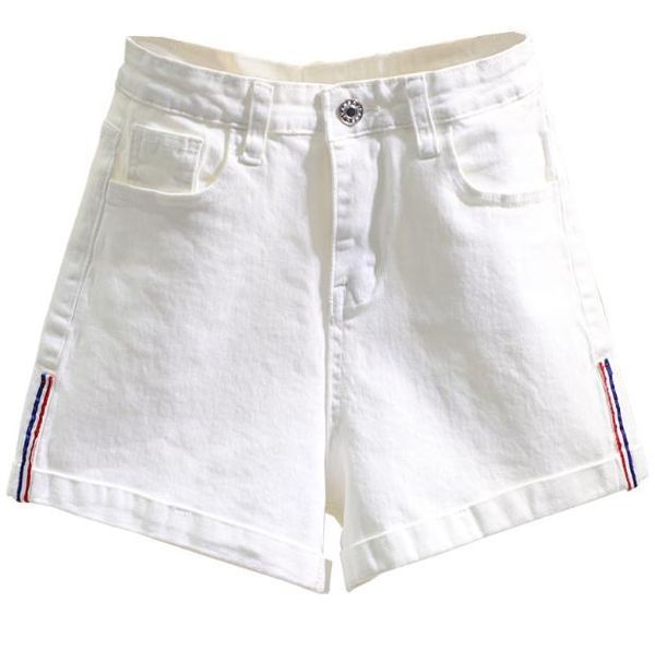 

women's shorts est women high waist curling black white denim cotton summer autumn streetwears female fashion jeans j3472, White;black