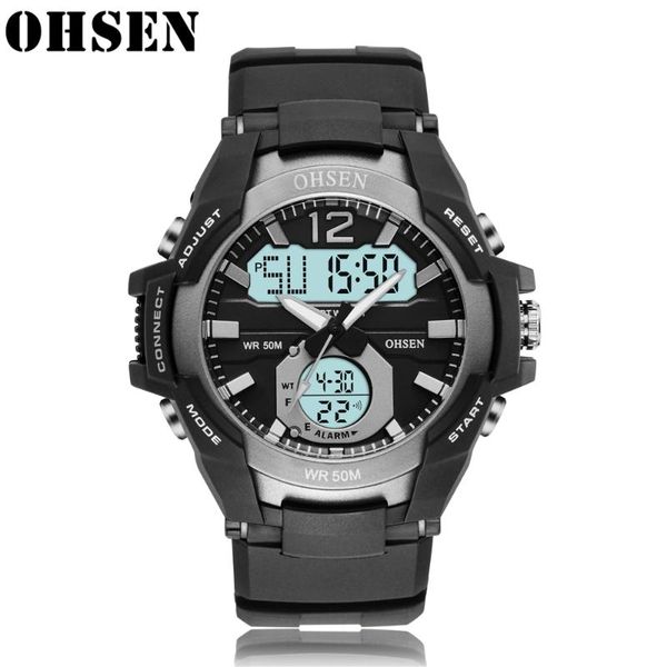 

wristwatches ohsen fashion military watches man sports waterproof luminous back light quartz men watch relogio masculino, Slivery;brown