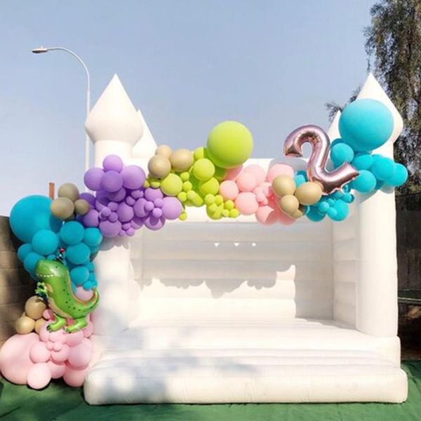 

commercial white bouncy castle kids inflatable bounce castle bouncy house for wedding party