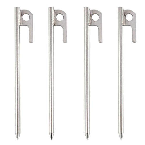 

4pcs stainless steel tent stakes tarp pegs camping stakes canopy nail peg