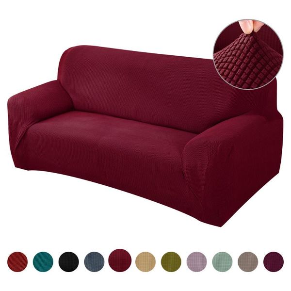 

chair covers knitted thicken sofa cover universal couch non-slip full wrap seat covering solid color elastic slipcover