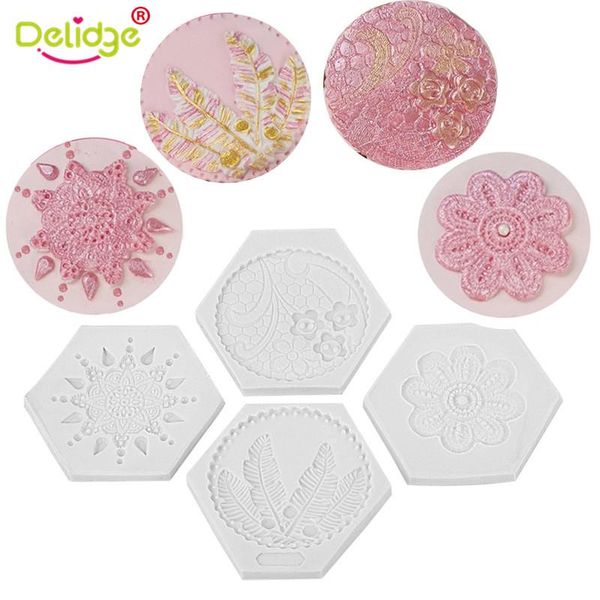 

cake tools delidge silicone lace weaving pattern fondant molds flower decoration mat diy chocolate baking accessory
