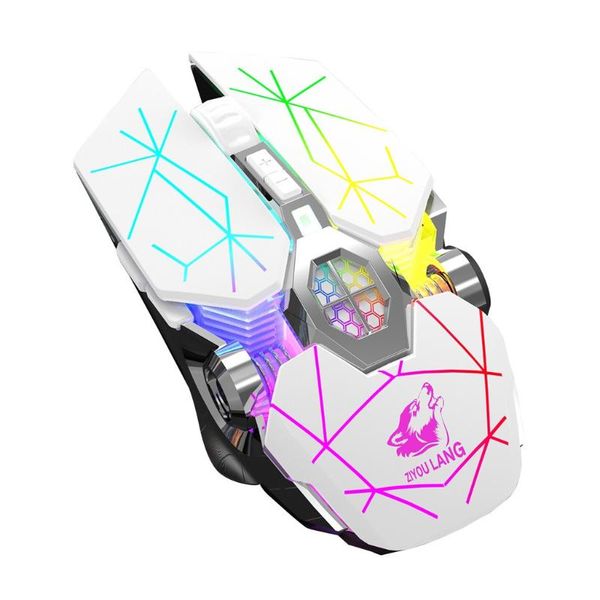 

x13 wireless rechargeable game mouse mute liquid-cooled shining mechanical mice wireless home office game mice for pc computer