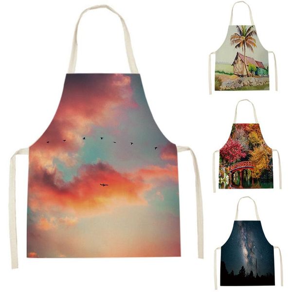 

aprons wqj31 kitchen for women linen bibs household cleaning apron home waterproof chefs cooking baking child