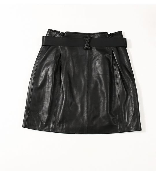 

2021 new black female style genuine leather skirt no84