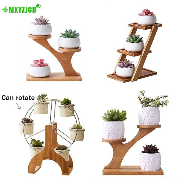 

succulents ceramic potted home deskcan rotate ferris wheel flower pot creative decoration office flower container