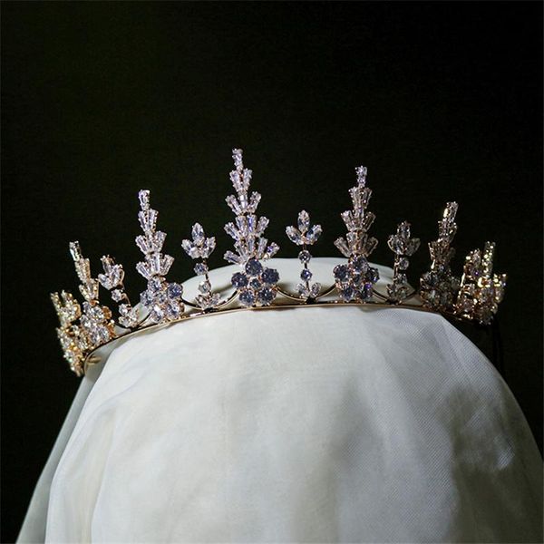 

headpieces 2021 soft tiaras zircon headbands for wedding cz bride crowns hair accessories party women hair-hoop, Silver