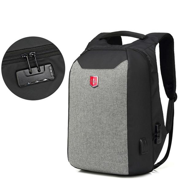 

backpack ruishisaber no key anti theft men usb charging lapbusiness backpacks casual student school bag with coded lock