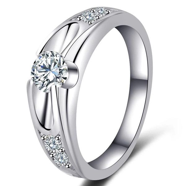 

wedding rings 1 pc rose gold / color mounting anel feminino aneis bijoux zirconia engagement jewelry ring fashion bands, Slivery;golden