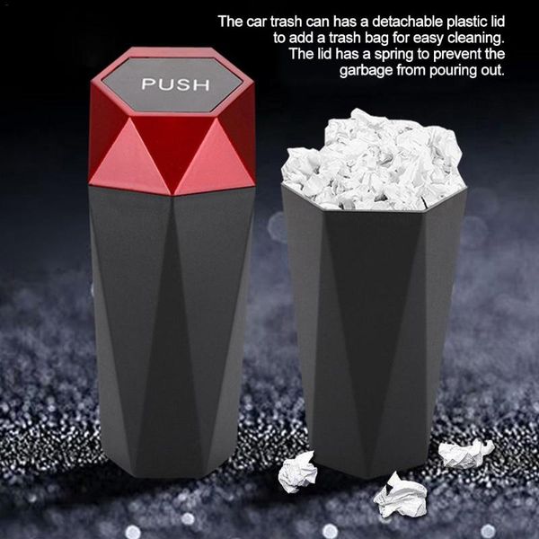 

other interior accessories car trash can portable auto dustbin with lid leak-proof creative line clause bin mini garbage for home bedroom