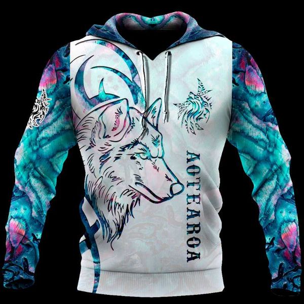 

men's hoodies & sweatshirts unique wolf tattoo 3d all over printed men women fashion hoodies/sweatshirt/zipper long sleeves harajuku st, Black