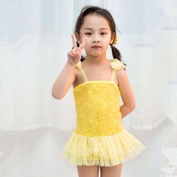 

children's swimsuit one piece skirt baby fresh girl bathing in spring beach, Blue