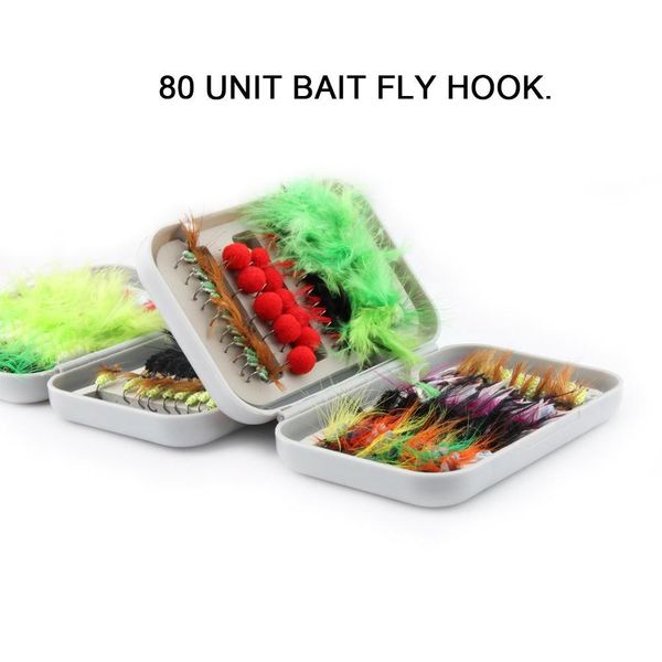 

80pcs dry fly fishing lure set with box artificial trout carp bass butterfly insect bait freshwater saltwate jlltcd warmslove