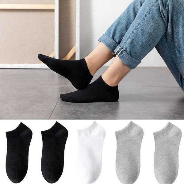 

men's socks 5 pair/lot cotton solid color casual breatheable anti-bacterial man ankle men happy funny male sock, Black