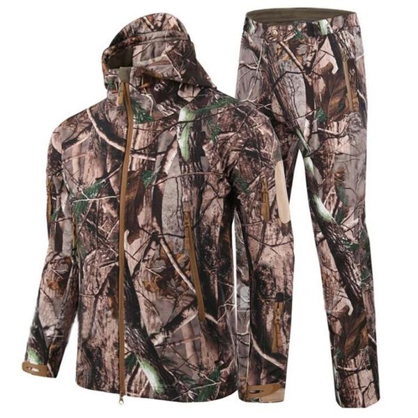 

tactical uniform sets mens army camouflage jackets fleece thermal outdoor hunt tactical suit brand clothing, Black;brown