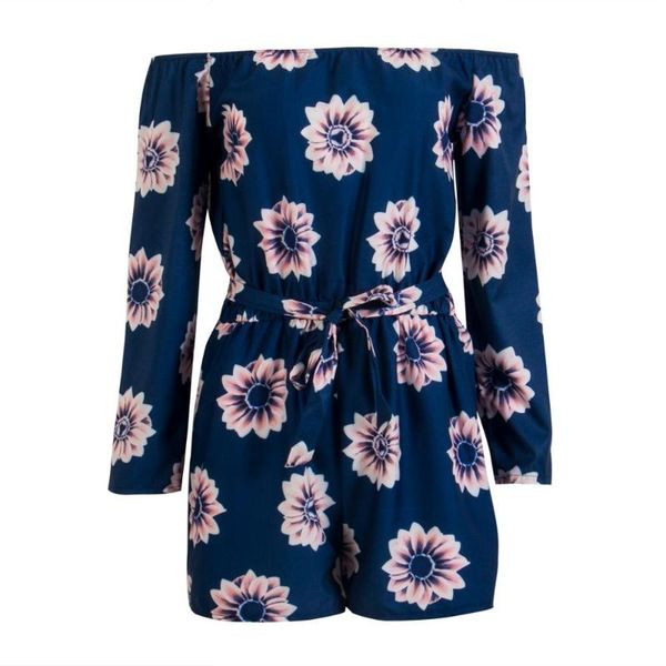 

summer playsuits 2021 new women off shoulder casual playsuit ladies summer print casual playsuits jumpsuit, Black;white