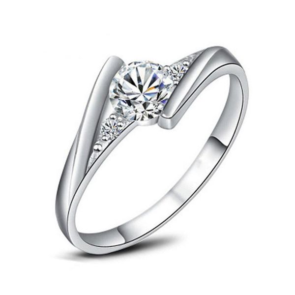 

wedding rings crystal fashion silver color rhinestone jewelry charming women bijoux ring fine, Slivery;golden