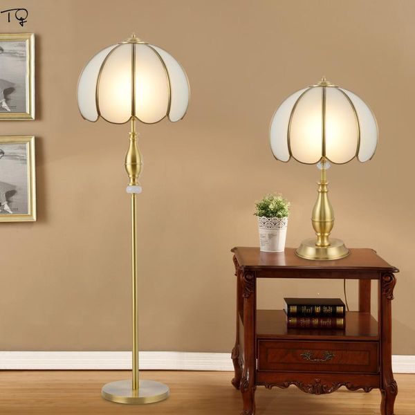 

european classical luxury all copper gold floor lamp retro vintage standing lamp led bedside bedside living room study salon