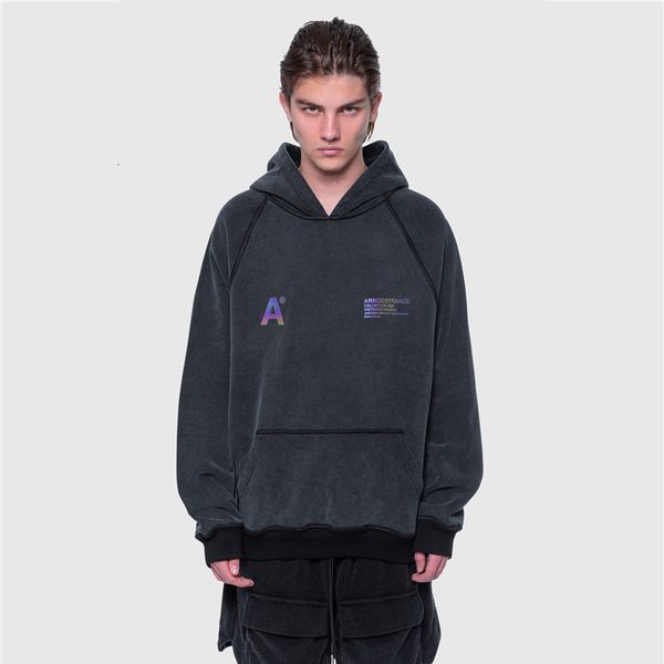 

old vintage hoodie arnodefrance female male 1:1 colorful reflective adf hoody inside the french pullover harness n1tj, Black