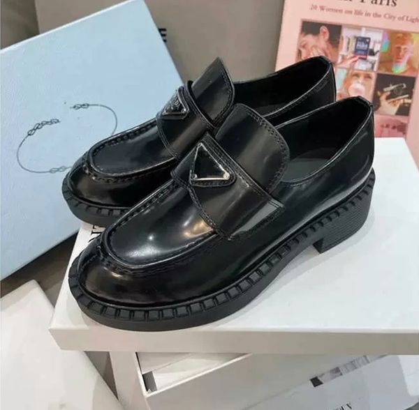 

[with box] women shoes sports shoe luxury arrival wedding party shoes leather shoe platform sandal fashion business formal loafer social chu, Black
