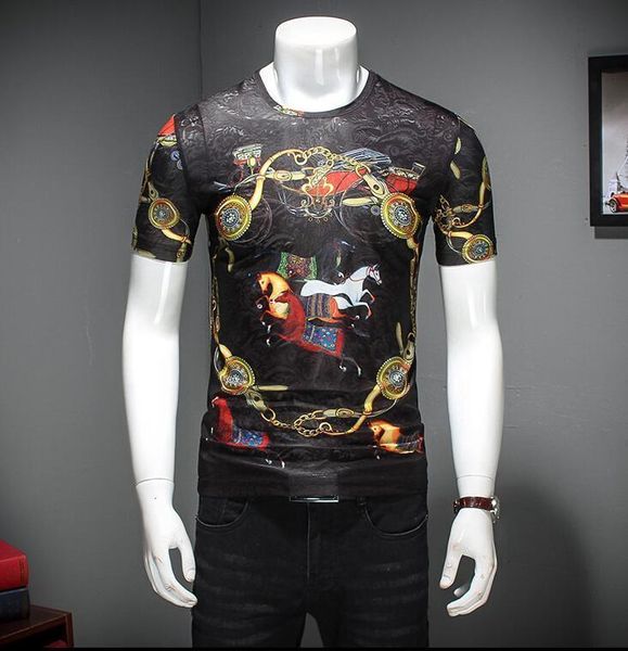 

2021 new cotton t shirts printing men casual tees tshirt k64r, White;black