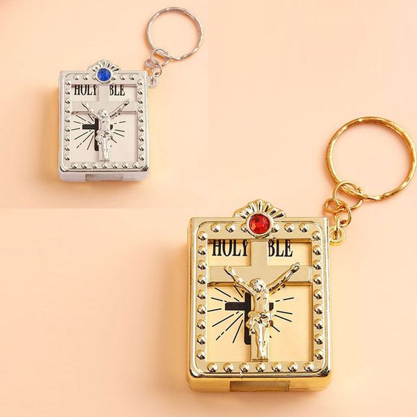 

Muslim Islamic Mini Keychain Trinket Car Key Ring Jewelry Resin Islamic Mini Ark Quran Book Real Paper Can Read Pendant Key Ring