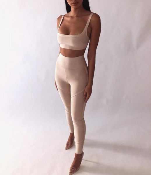 

khaki 2 pieces set bodycon rayon bandage set night club party, Gray