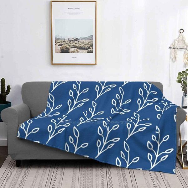 

blankets feeling of lightness pattern - blue selling custom print flannel soft blanket leaves nature classic pantone 2021