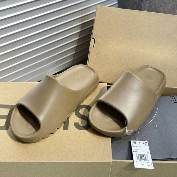 

luxury designer slides graffiti bone resin desert sand rubber slippers beige flat sandals men women beach shoes foam runner slipper sandal w, Black