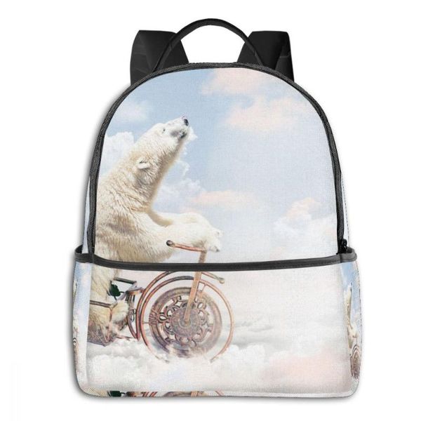 

backpack 2021 polar bear above the clouds children backpacks schoolbag book bag kids school girl boy