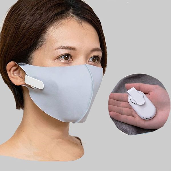 2021 Wearable Air Face Fan Coppa Europa uso esterno Dispositivi intelligenti Usb Mini Portable Reusable Traspirante Raffreddamento Ventole con clip elettriche