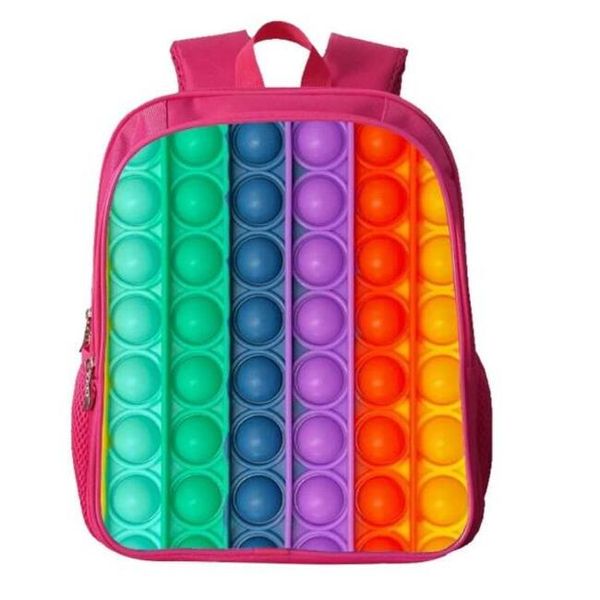 3D impresso push bubble mochilas para crianças festa favor presentes fideget saco arco-íris volta para escola mochila bookbag