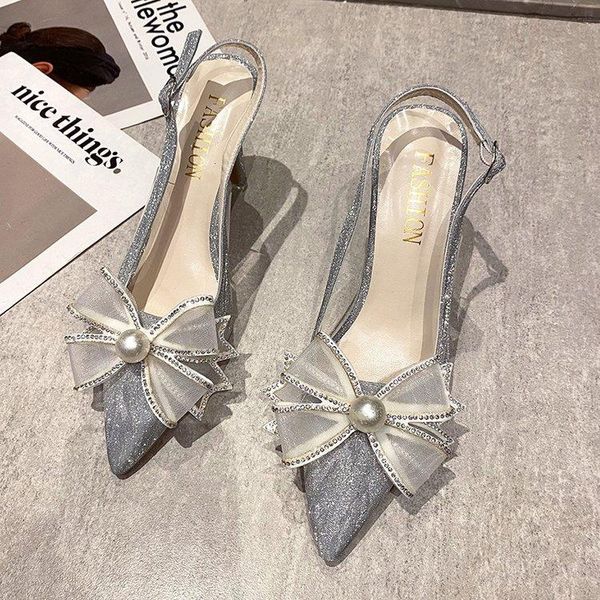 

sandals 2021 women summer fashion women's flower pearl rhinestone shoes thin heels party, Black