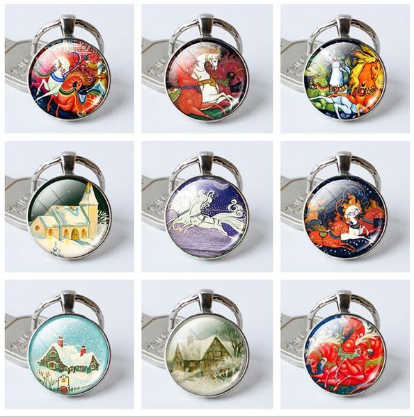 

selling christmas fashion horse keychain time gem key chain pendant dmkr381 mix order key rings, Silver