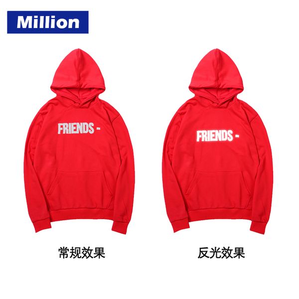 

factory long 2021 brand v hoodie miami limited 3m reflective large sweater men and women hip hop couple loose pullover, Black